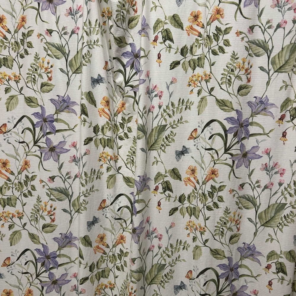 Linen/ cotton blend botanical shower curtain